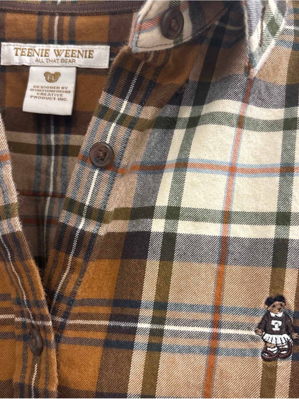 Teenie Weenie Plaid Flannel Shirt in Mustard, Olive & Navy